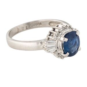 Platinum 1.02ct Sapphire & Diamond Cocktail Ring